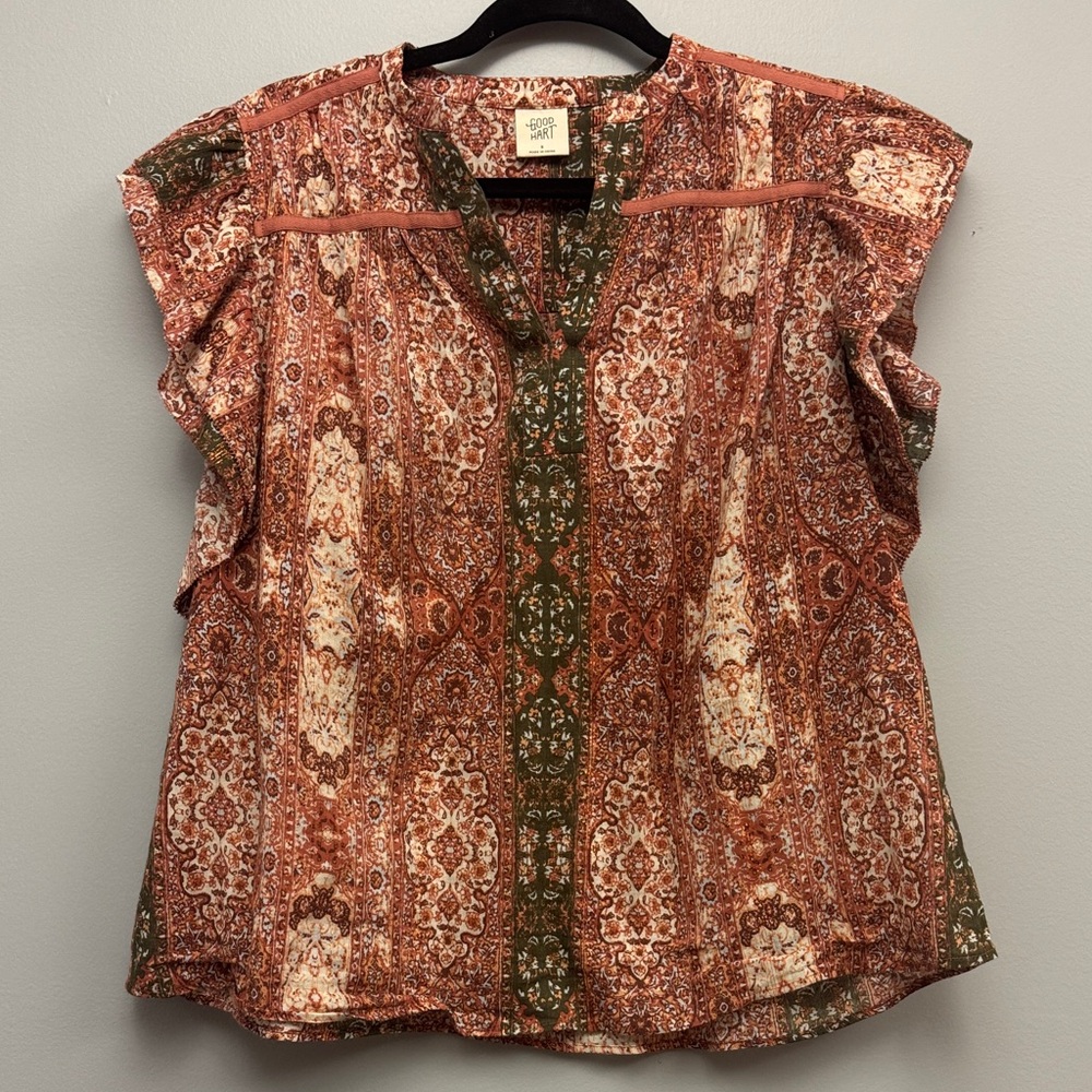 Good Hart - Elegant Multicolor Paisley Blouse